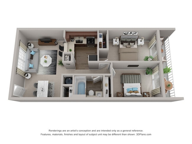 2 Bed 1 Bath | Floor Plan - Stella West