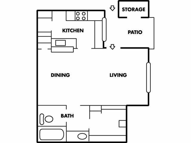 Studio - B - Bedford Creek Apartments