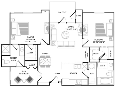 2BR/2BA - Peachtree Senior Apartments