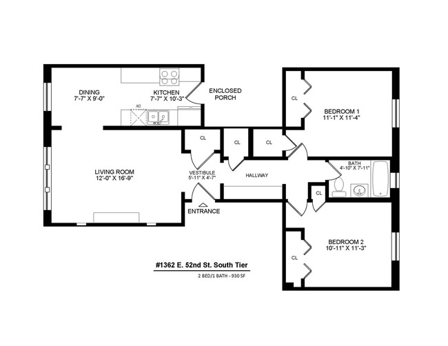 1362 South Floor Plan - 1360-64 E. 52nd St.