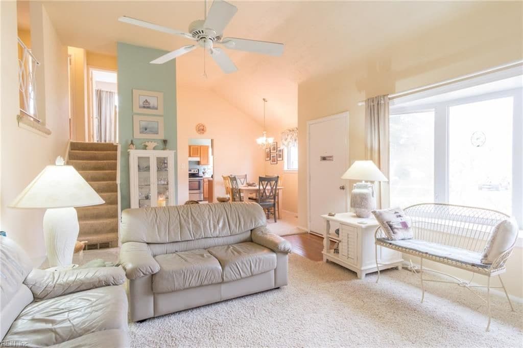 carpet has been removed and hardwood floors finished, painting in progress (shown in later pictures). - 301 Pepper Mill Ct