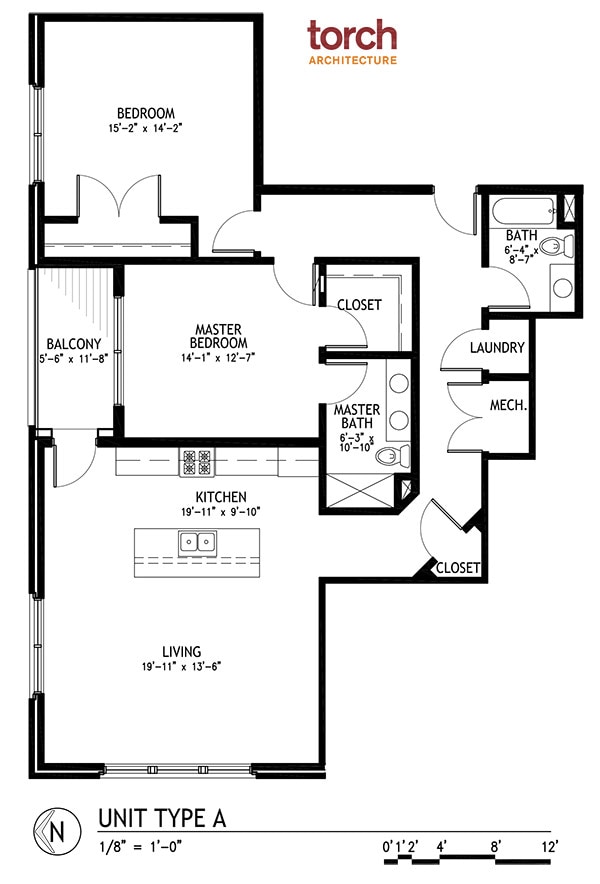 Unit A - 2 bd/2ba (2nd & 3rd Fl 1350 SF) - The Washington