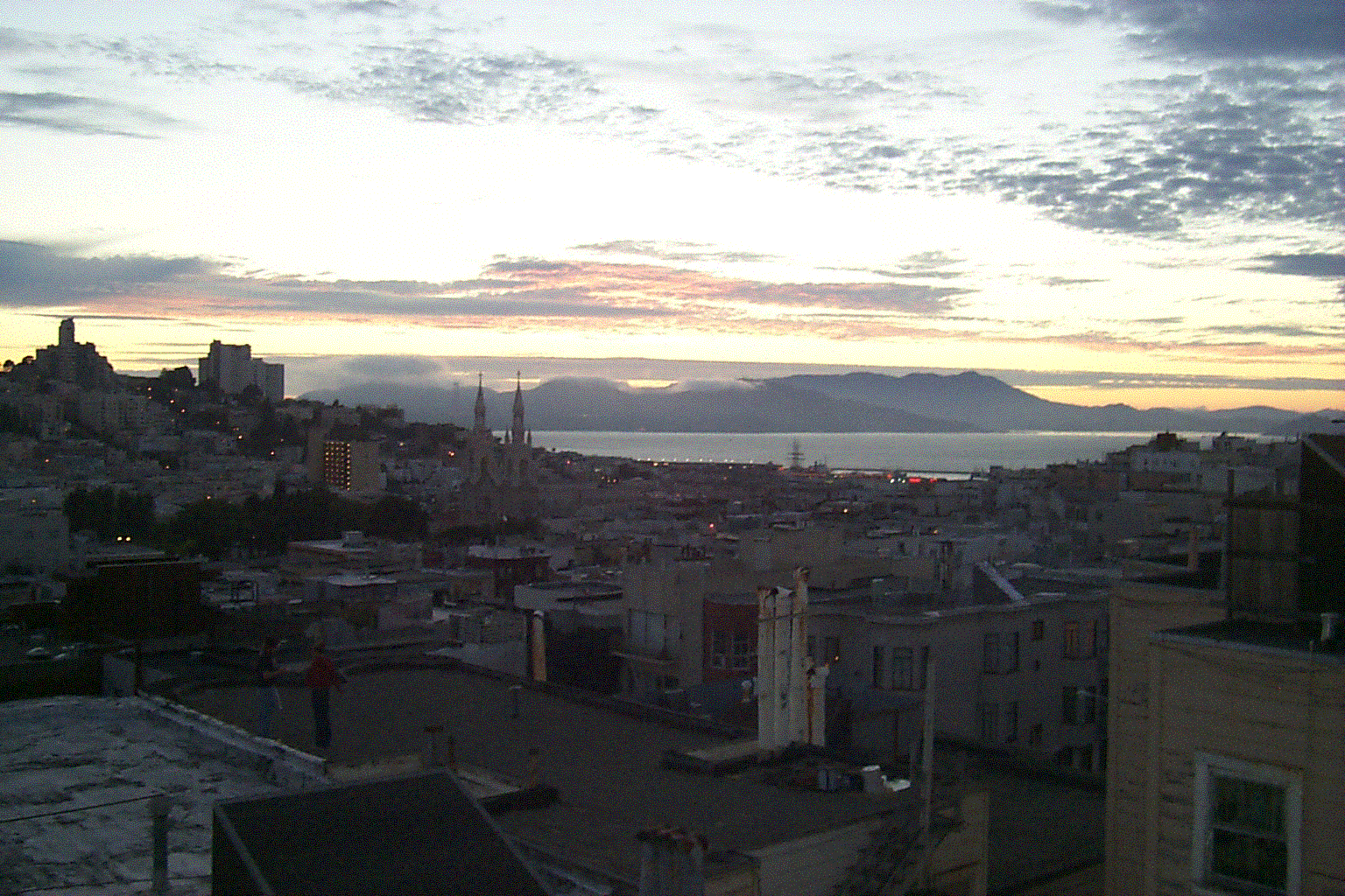 Elevated position atop Telegraph Hill looks over Northbeach to Golden Gate Bridge and Bay - 12A Reno Pl