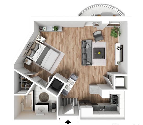 C-1 Furnished Floor Plan - The Peach Atlanta