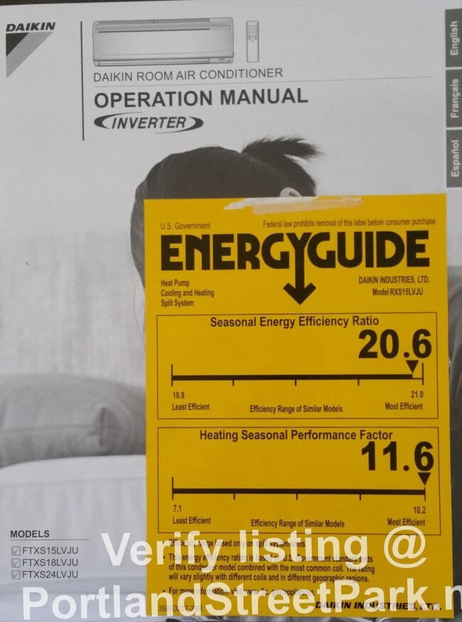 Heat Pump efficiency label - 2929 Portland St