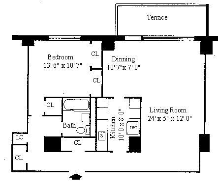 1BR/1BA - Harrison Park Towers