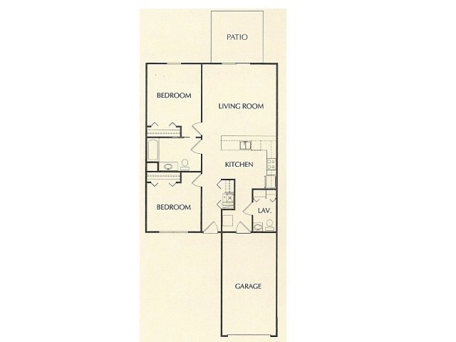 2 Bedroom Ranch - Sawgrass Apartments