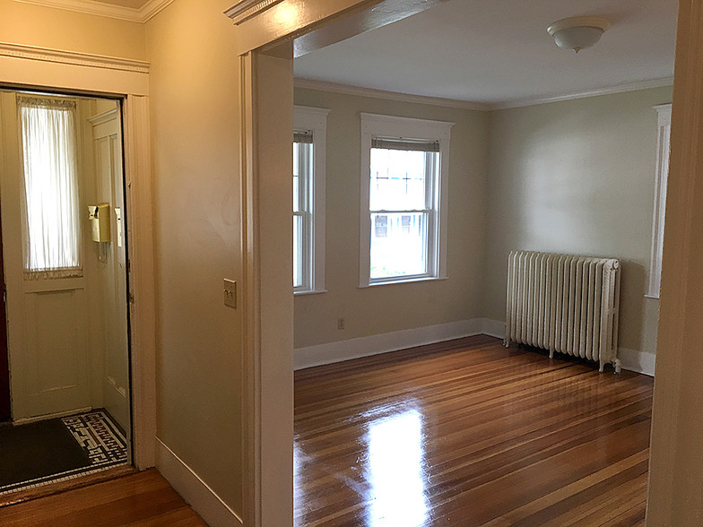 Living room and front hallway - 78 Temple Ave