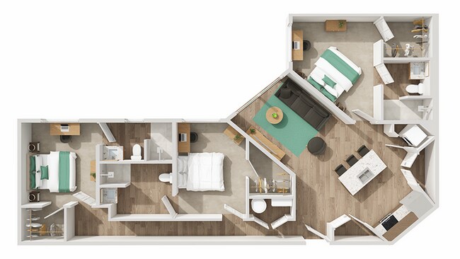 C2 Corner: 3BD | 3BA | 1325 SF - The Park
