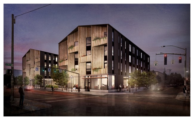 9101 SE Foster Night Render - Lents Commons