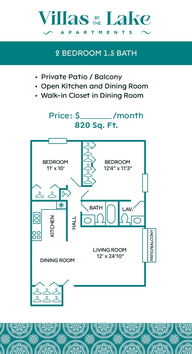 Floorplan - Villas by the Lake Apartments