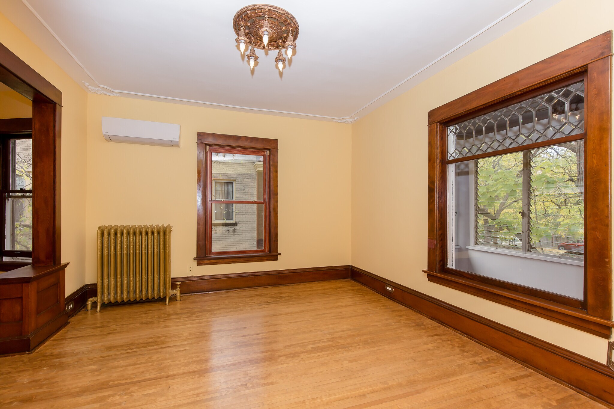 Living Room with antique Gesso chandelier - 715 5th St SE
