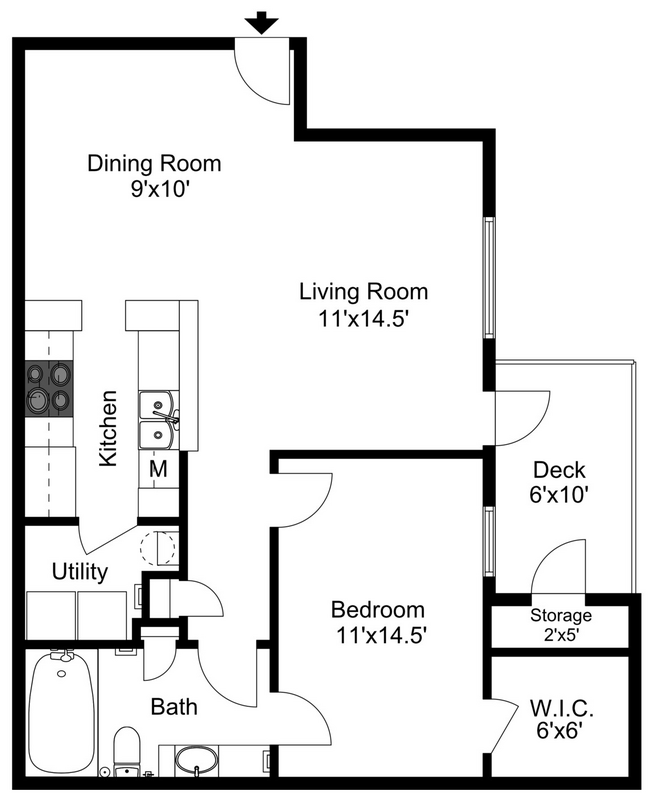 Beechwood - 1B1B - Spruce - 797 Sq Ft - 2D.jpg - Beechwood Pines