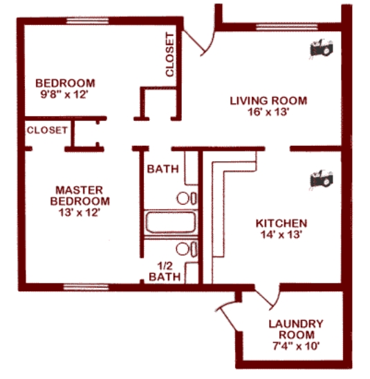 2BR/1.5BA - Pinewood Apartments II