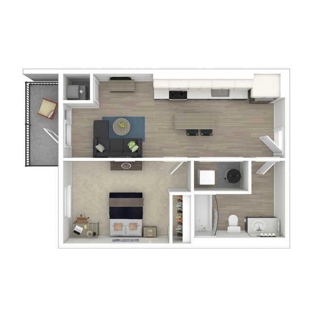 1x1 A 3D Floorplan - Ascend Richmond