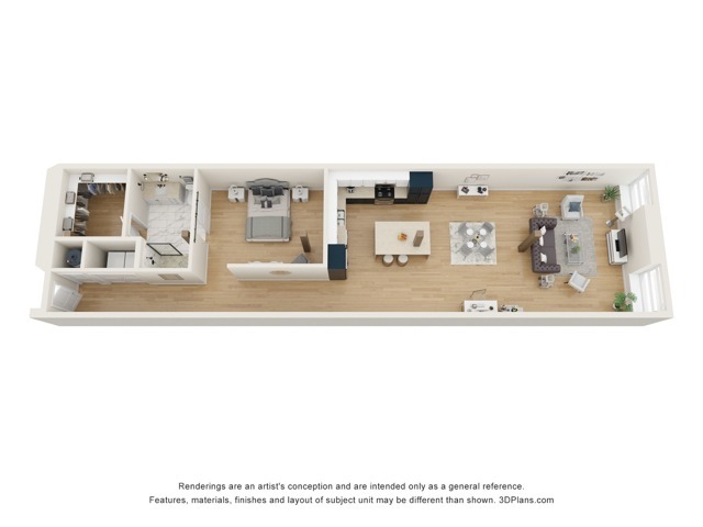 Lyric Floor Plan (1x1) - Theatre Lofts