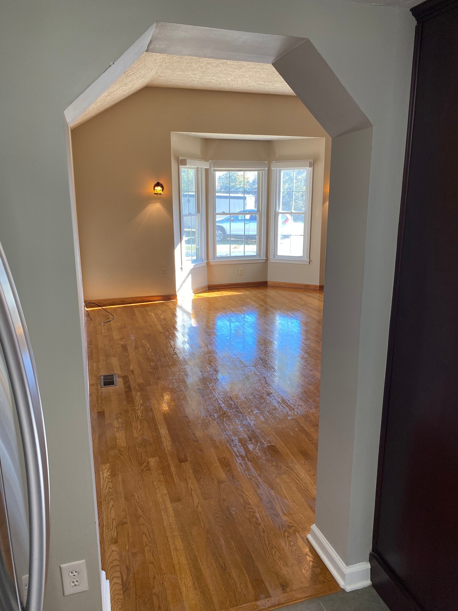 Living room and back door on deck view from kitchen - 415 Wayne Duke Rd