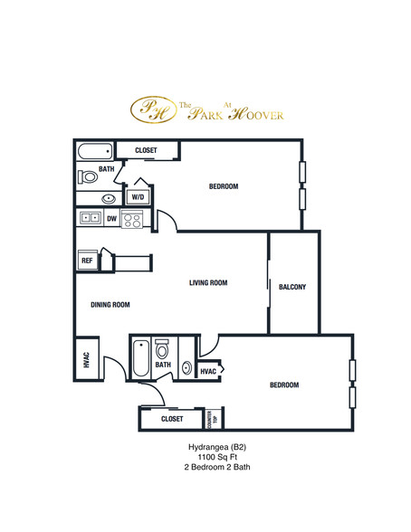 Hydrangea (B2) sq ft 1100-1100 - Park at Hoover