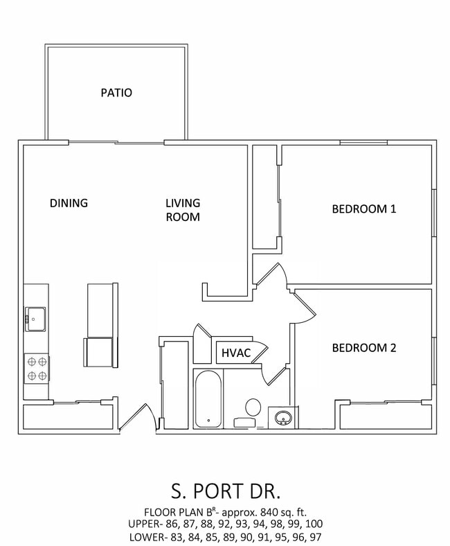 2x1 840 sq ft - A - Rosemont Terrace