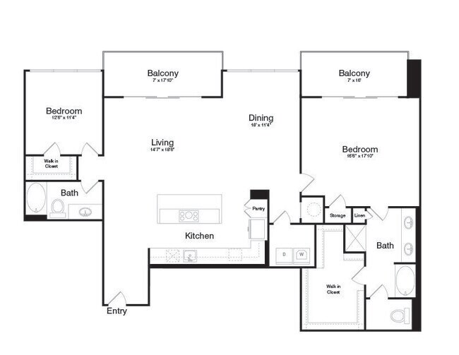 Floorplan - The Katy at Victory Park