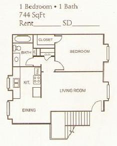 1 Bedroom, 1 Bath - Oak View Apartments