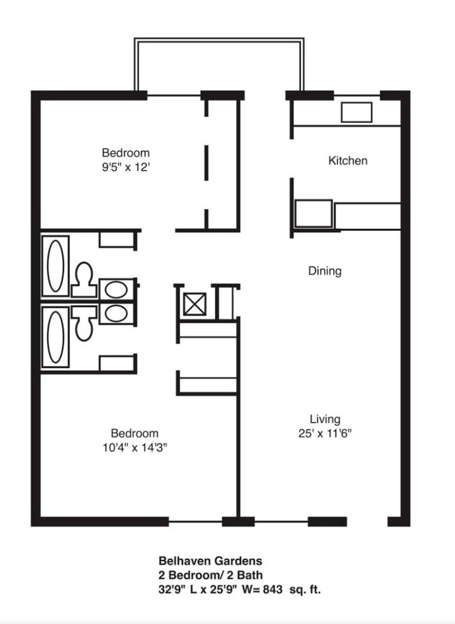 2 Bed 2 Bath - Belhaven Gardens