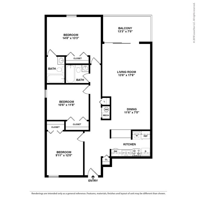Floorplan - Stratford Hills Apartment and Townhomes