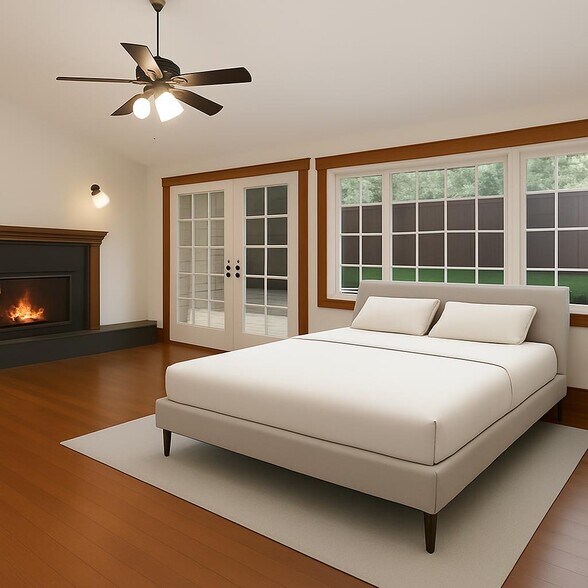 Virtual staged Primary bedroom ground floor - 13239 Addison St