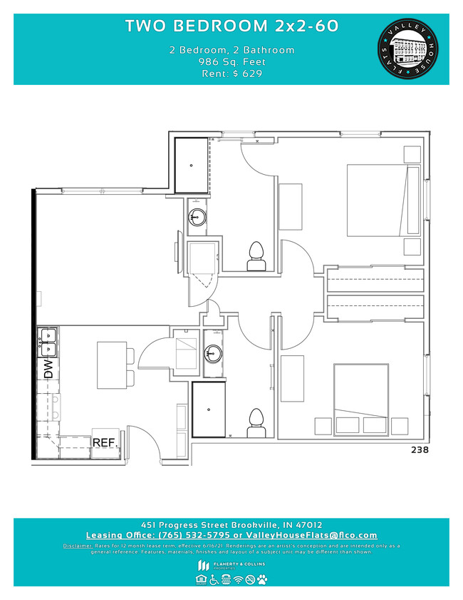 Floorplan - Valley House Flats 55 Year and Older