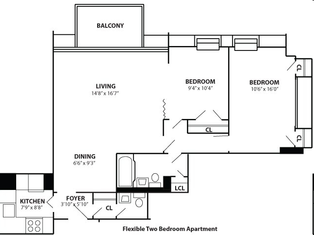 2BR/1.5BA - Capitol Park Tower