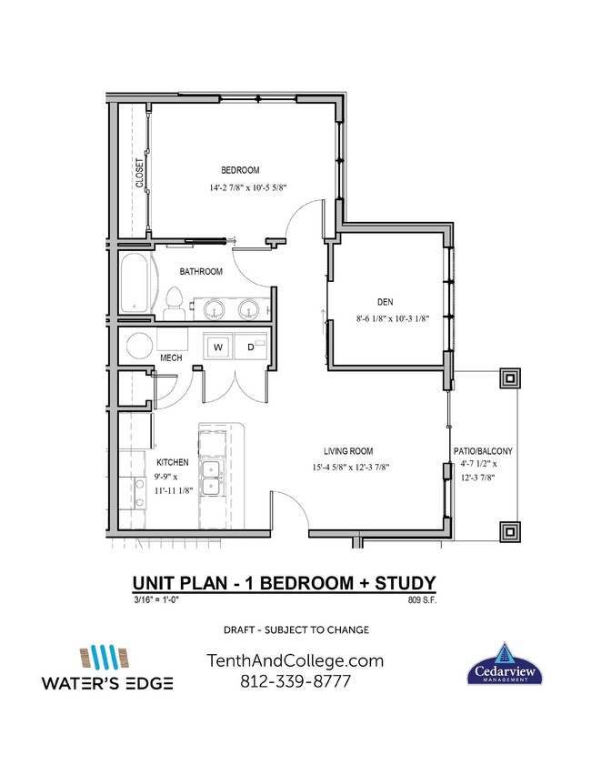 Floorplan - Waters Edge Apartments Bloomington