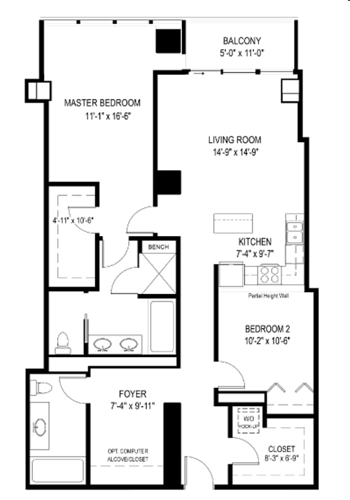 2BR/2BA - 235 W Van Buren St