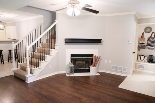 Living room w/wood burning fireplace - 1635 E 120th St