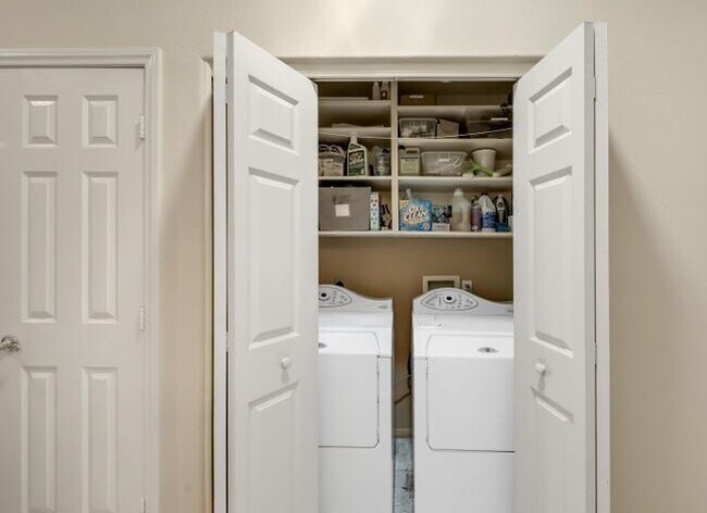 Washer/dryer conveniently located in hallway - 42505 Rancho Mirage Ln
