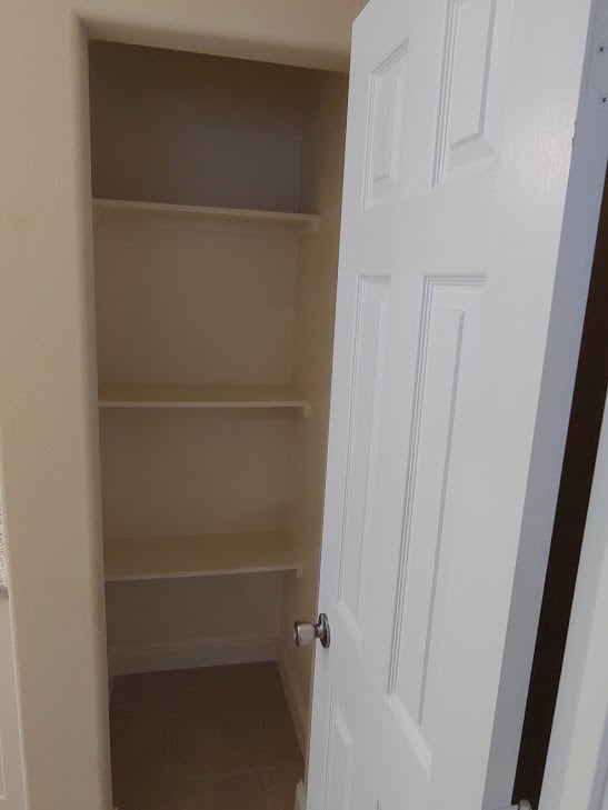 Bathroom shelving and storage space - 4926 Weeping Willow Rd