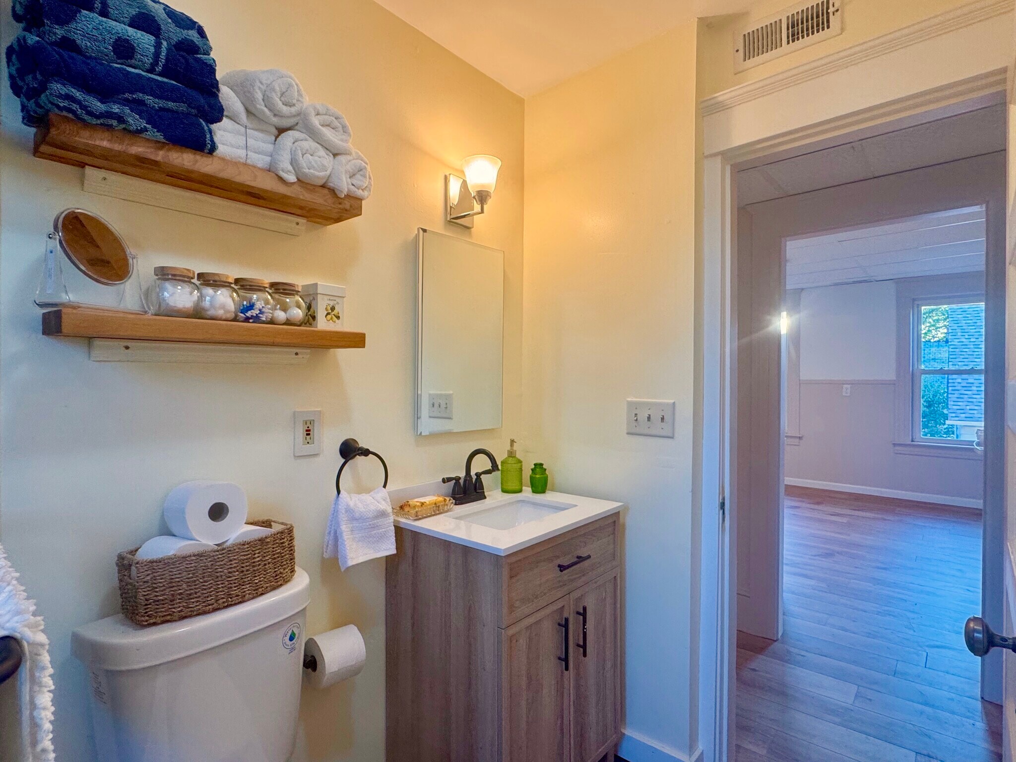 Renovated bathroom with new fixtures and lightening. - 98 Maple St