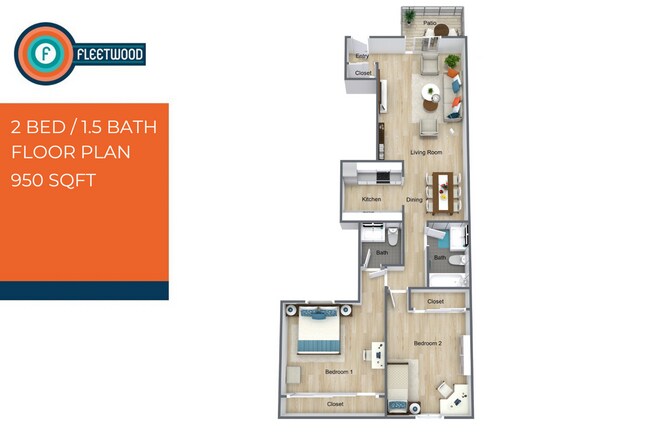 Floorplan - Modern Studio, 1 & 2 Bedroom Apartments in La Mesa Near Lake Murray