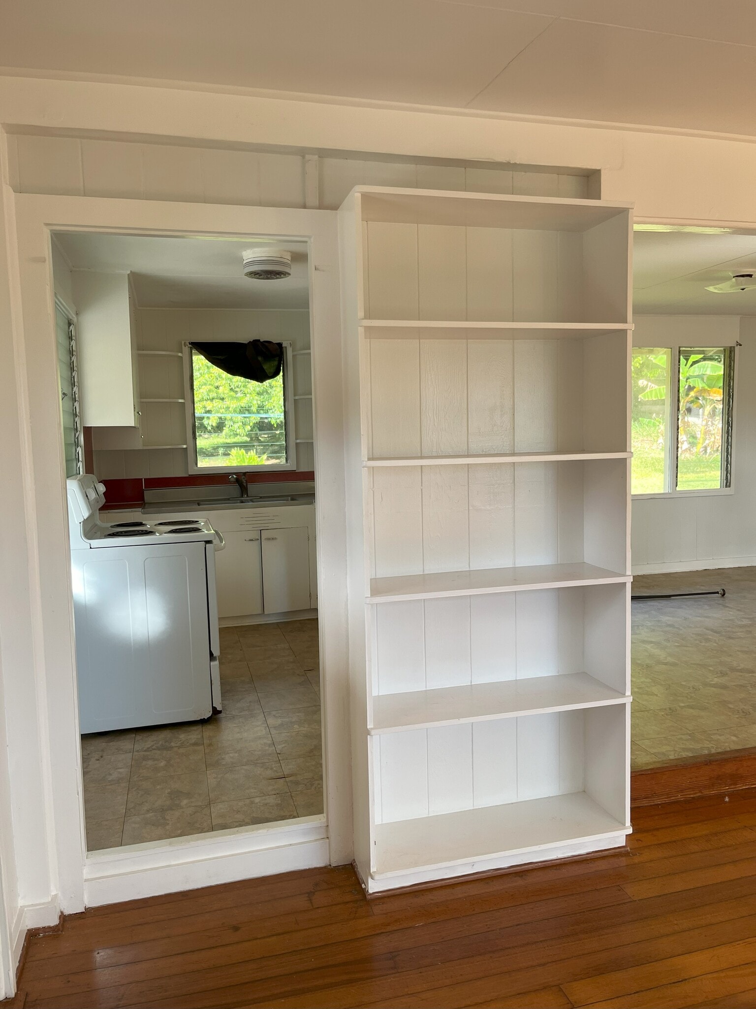 Shelf between living room and kitchen - 220 Nichols St