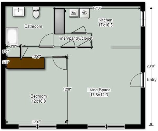 1BR/1BA - Derby Arms