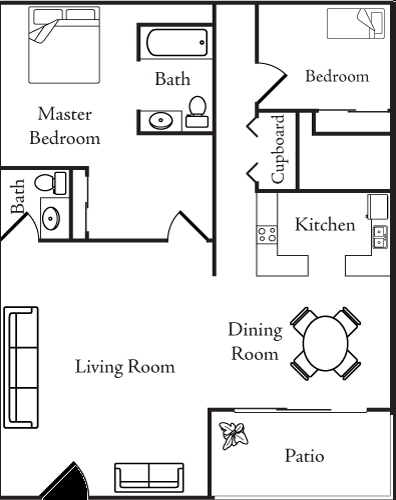 2BR/1.5BA - Indian Springs Apartments