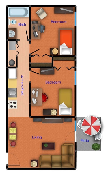 2BR/1BA - Evergreen Terrace