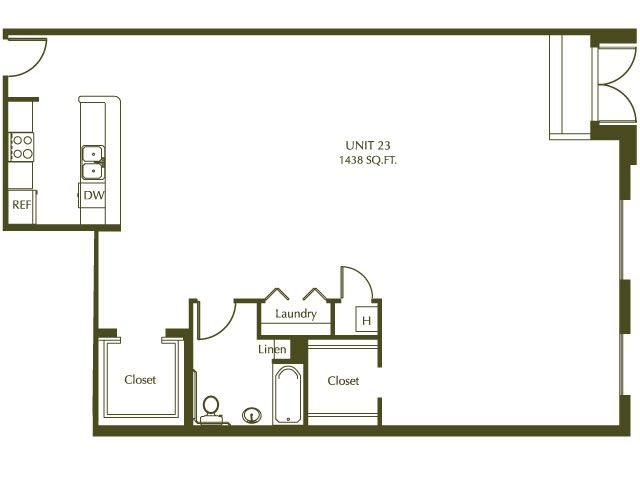 0 Bedroom / 1 Bath / 1438 Sq.Ft. - Eleventh Street Lofts