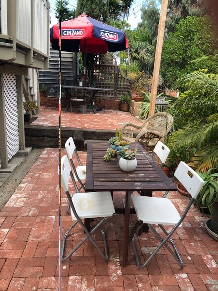 Upper & lower patios on park looking north - 315 4th St