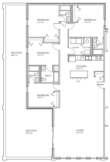 4BR/4BA - Station 11 Apartments