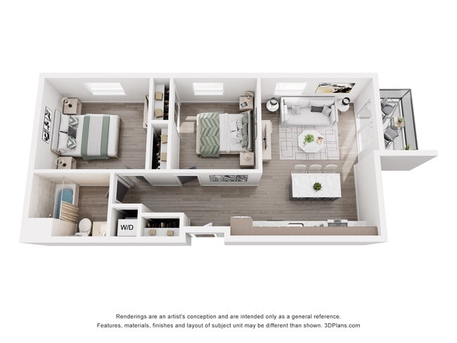 2 BD 1BA - 776sf - Onix Hollywood