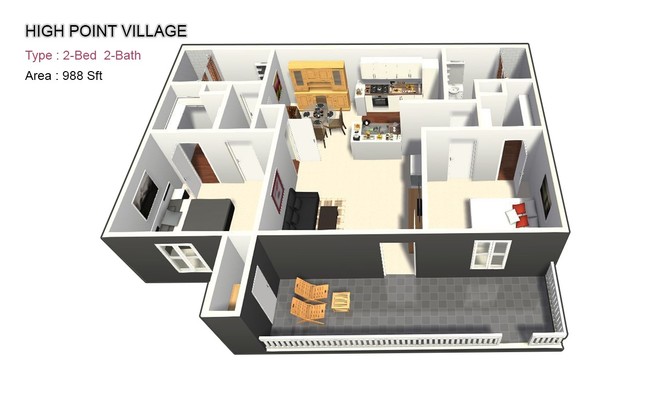 Two Bed / Two Bath - High Point Village