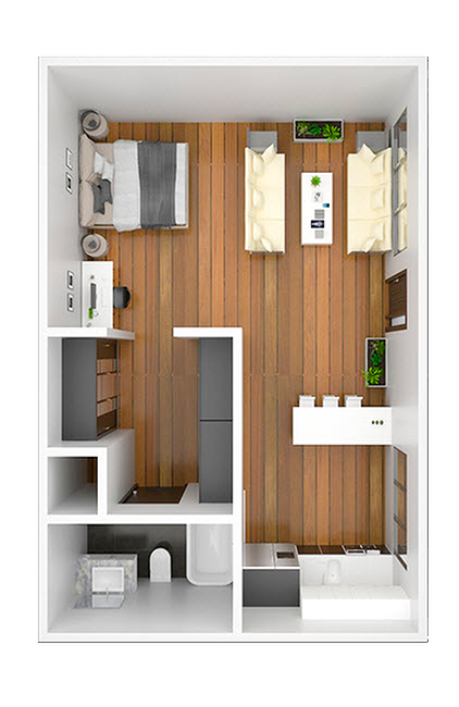 Studio Apartment 550 Square Feet - Fifty One Flats