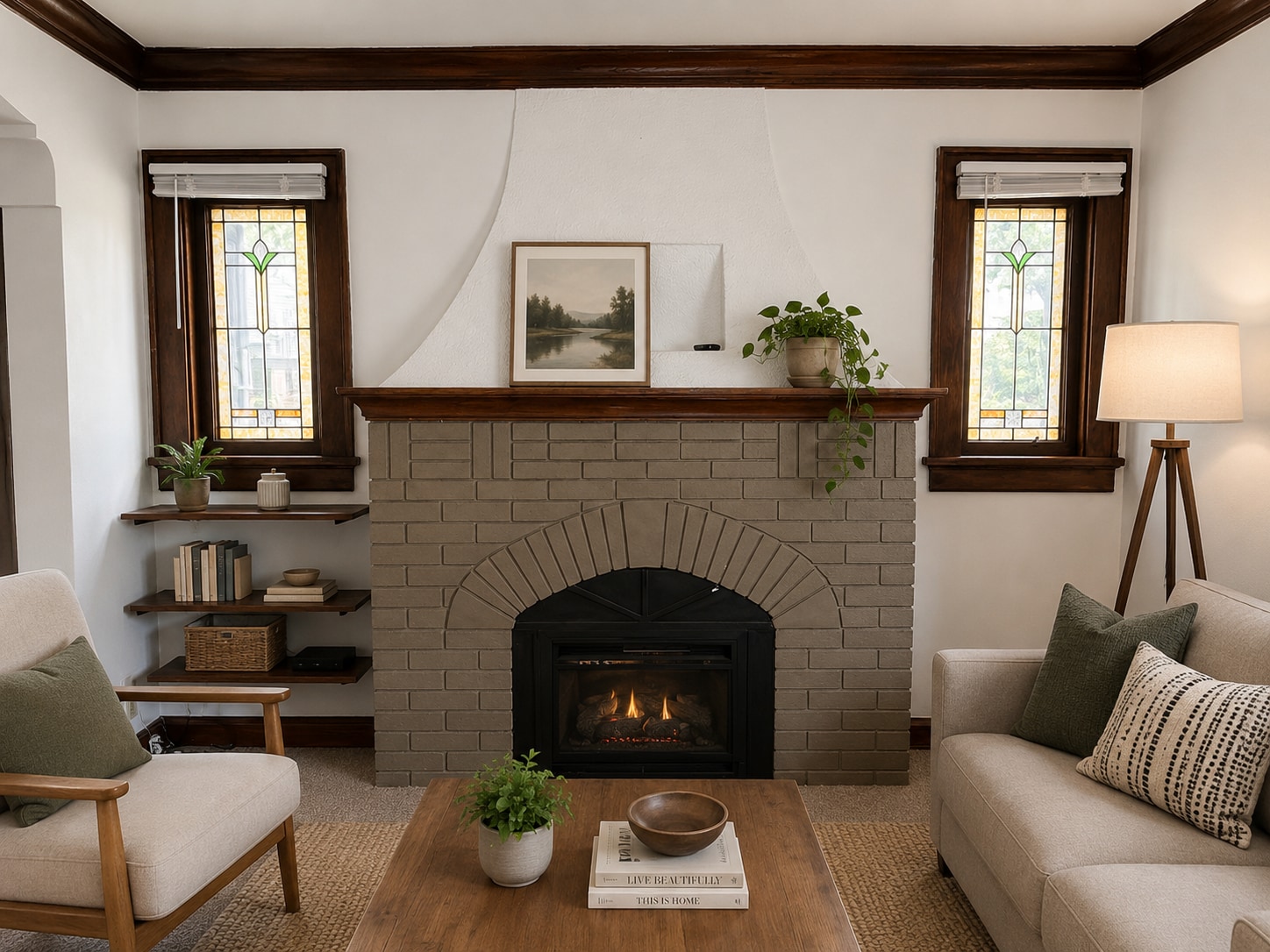 Virtually Staged Faux Fireplace w/ Heater - 2176 S 64th St