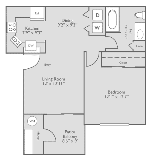 1 Bed, 1 Bath (60% Income Restricted) - Avonmora Apartments