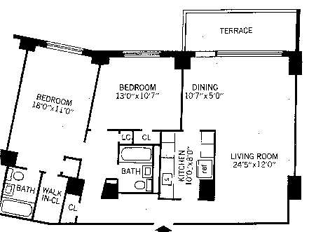 2BR/2BA - Harrison Park Towers